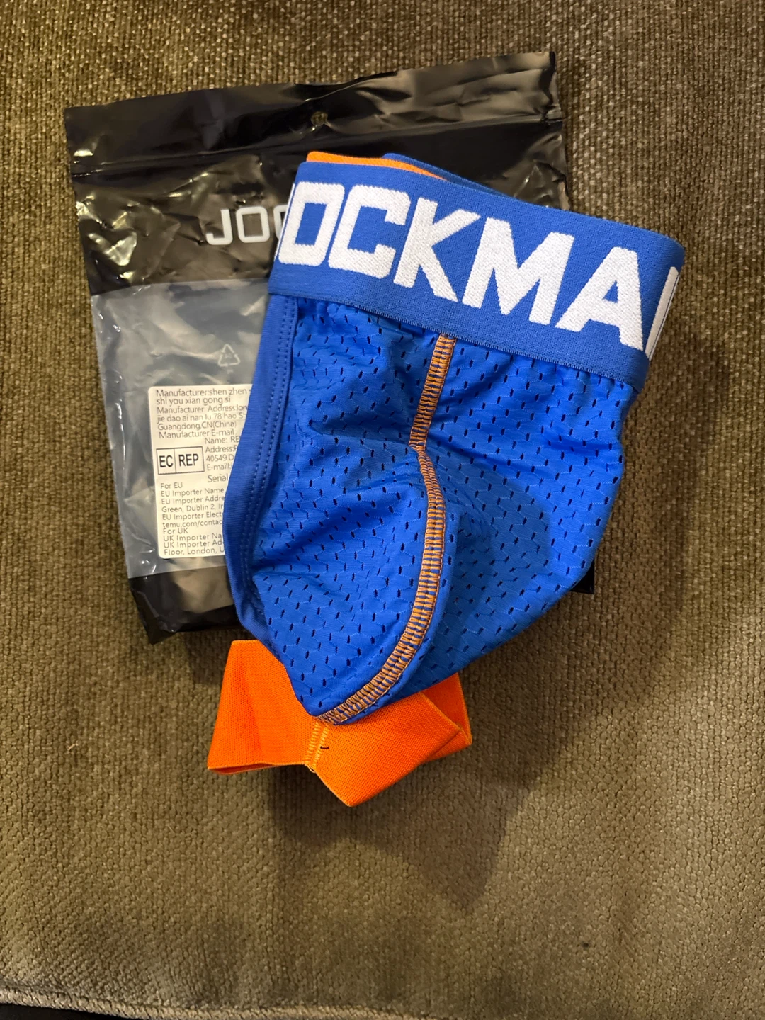 Jockmail Jockstrap Blue Orange