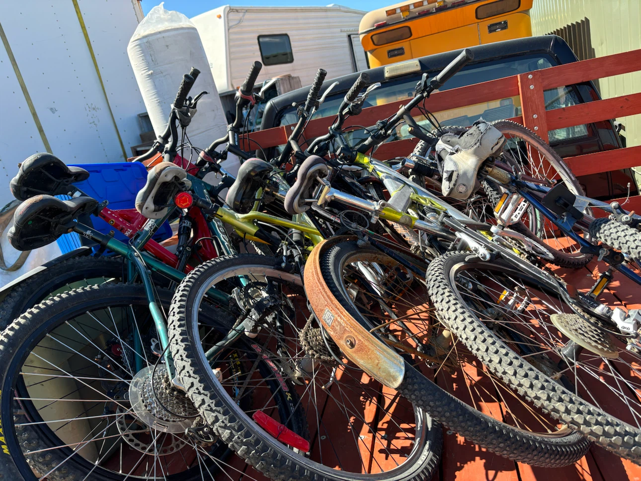 Lots of Hugh end Mountain Bikes