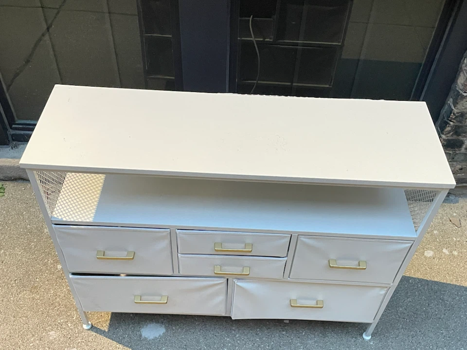 White Storage Console with Integrated Power Outlet - photo 2