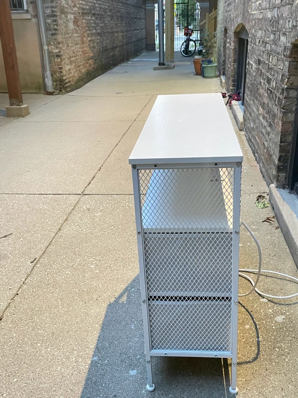 White Storage Console with Integrated Power Outlet - photo 3
