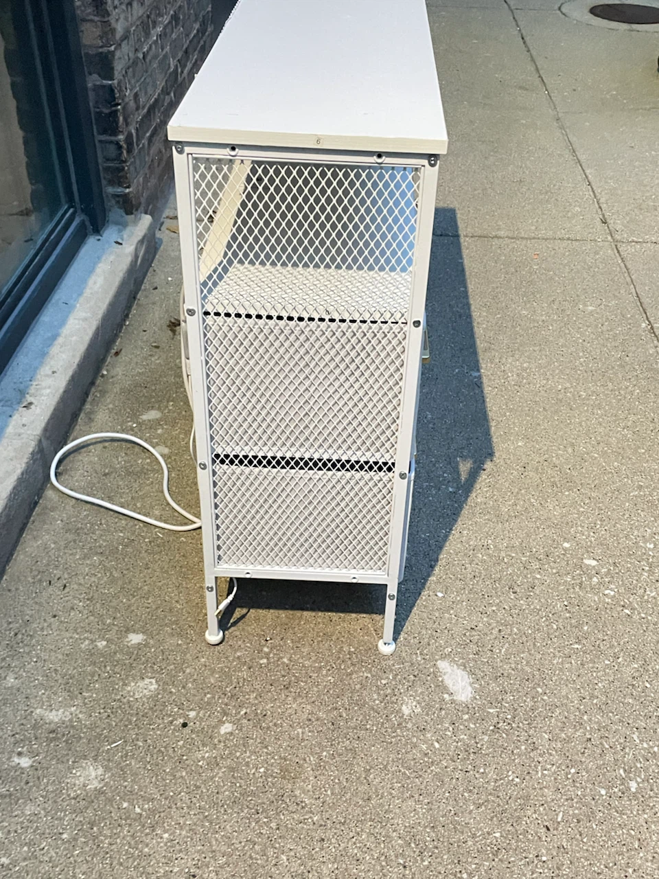 White Storage Console with Integrated Power Outlet - photo 4