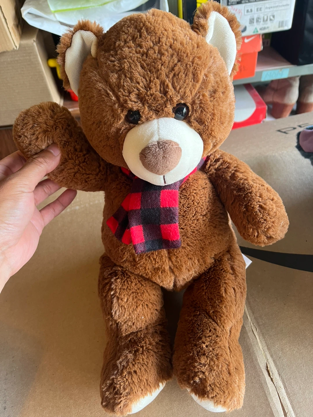 Soft Brown Teddy Bear with Scarf