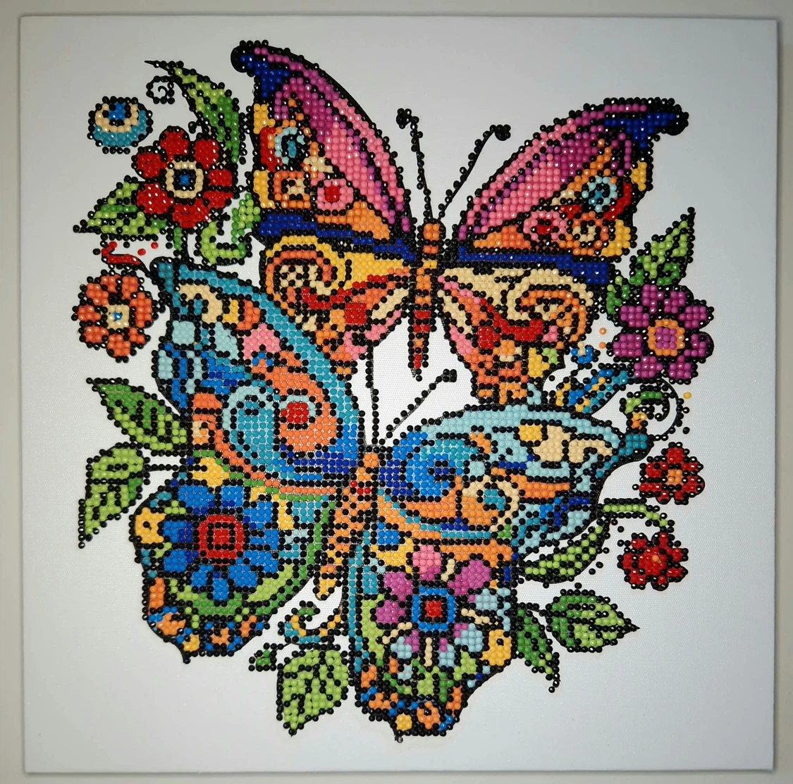 Completed Butterfly Diamond Painting Wall Art