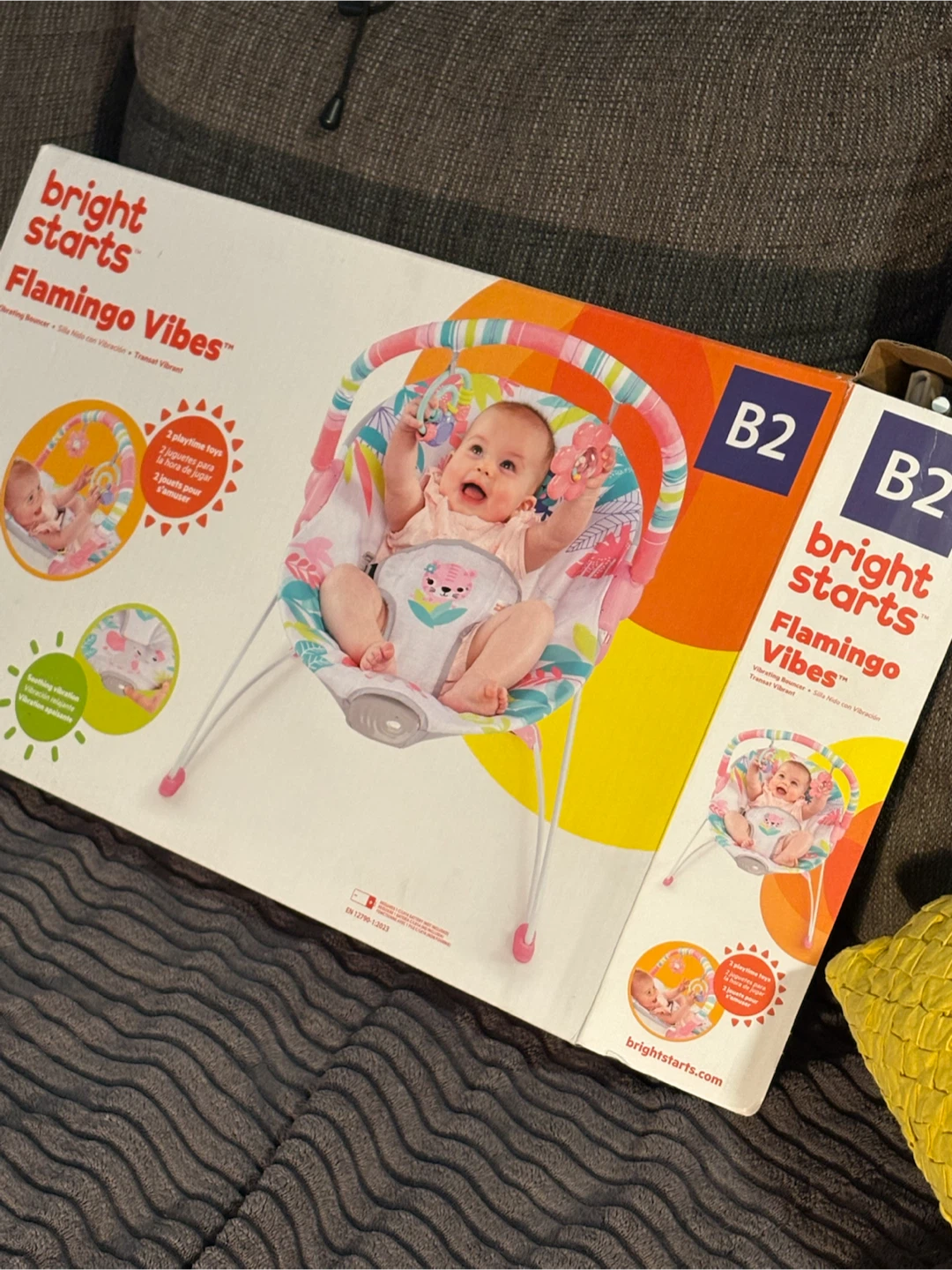Bright Starts Flamingo Vibes Vibrating Bouncer