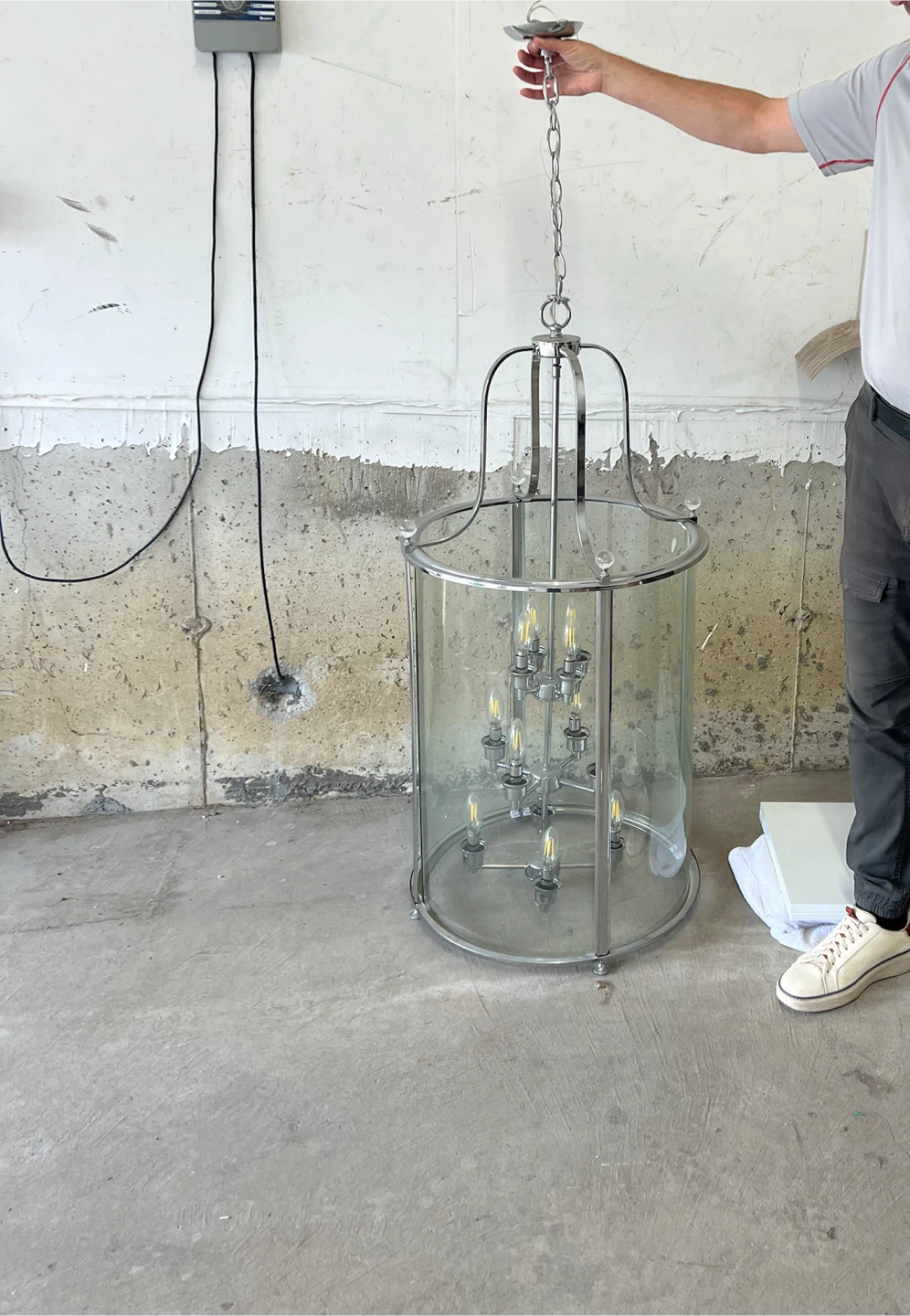 Glass Cylinder Pendant Light Fixture - photo 3