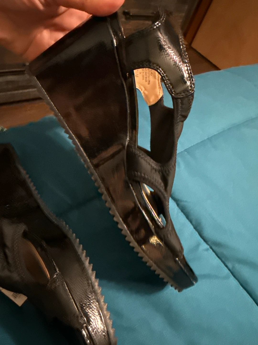 Black Wedge Sandals - Size M - photo 3