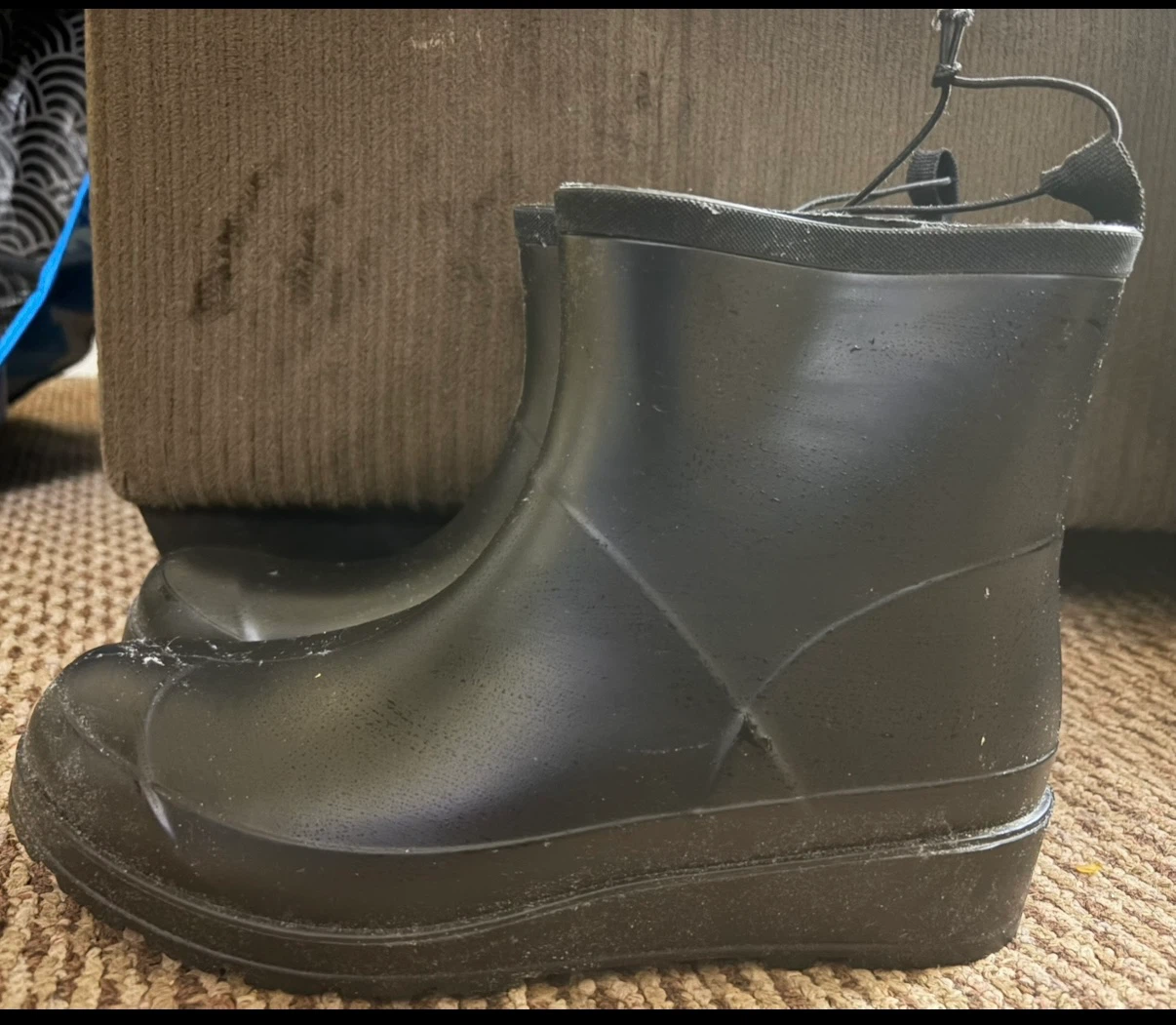 Black Rubber Rain Boots - Size 7 - photo 2