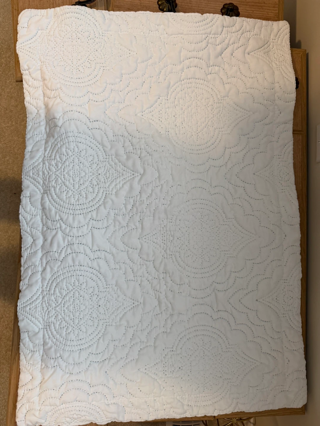 White Twin spread with Pillow sham - photo 2