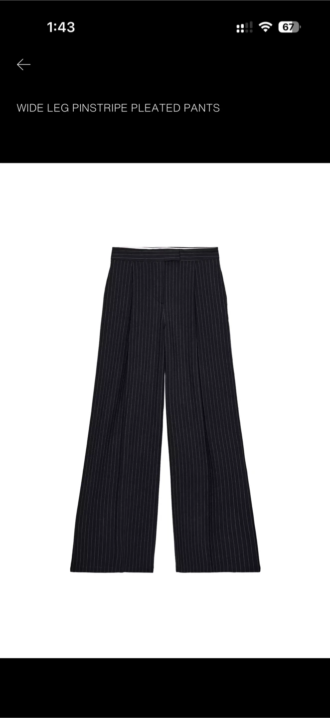 Zara women wide leg pleated pants