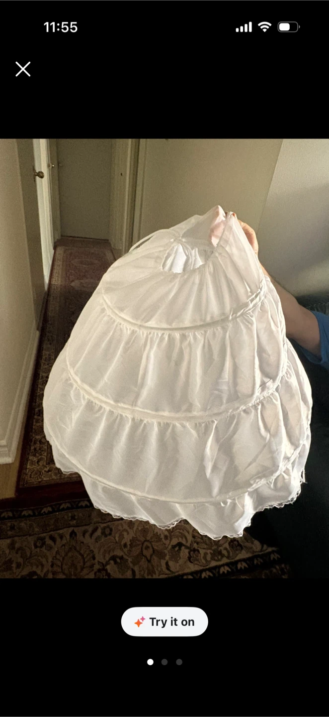 White 4-Hoop Crinoline Petticoat - photo 2