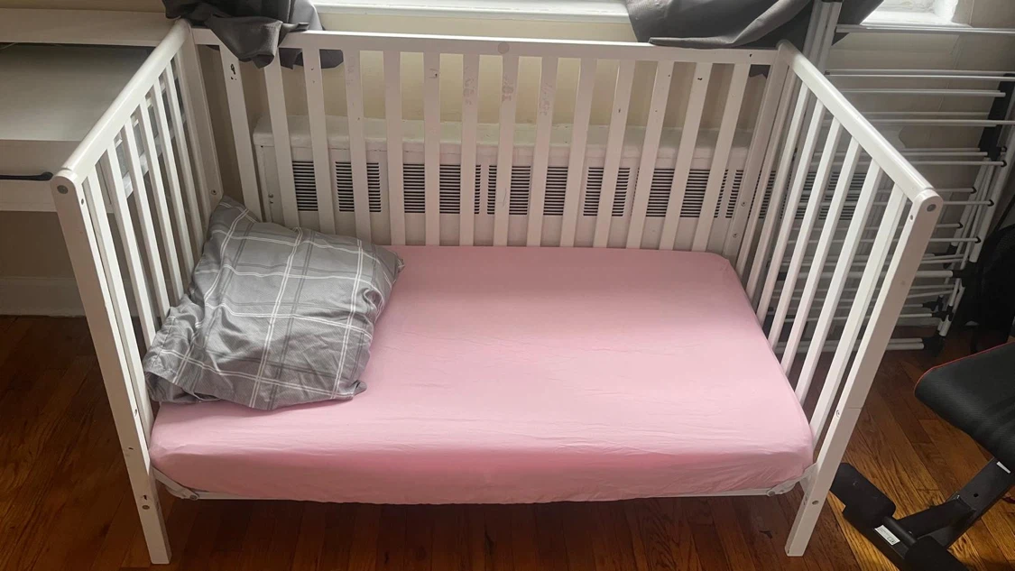 White Metal Baby Crib