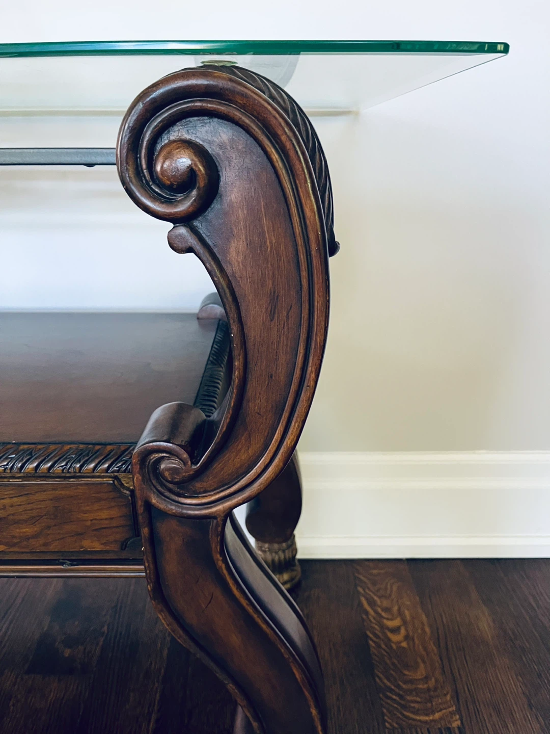 Wood and Glass Console Table - photo 2