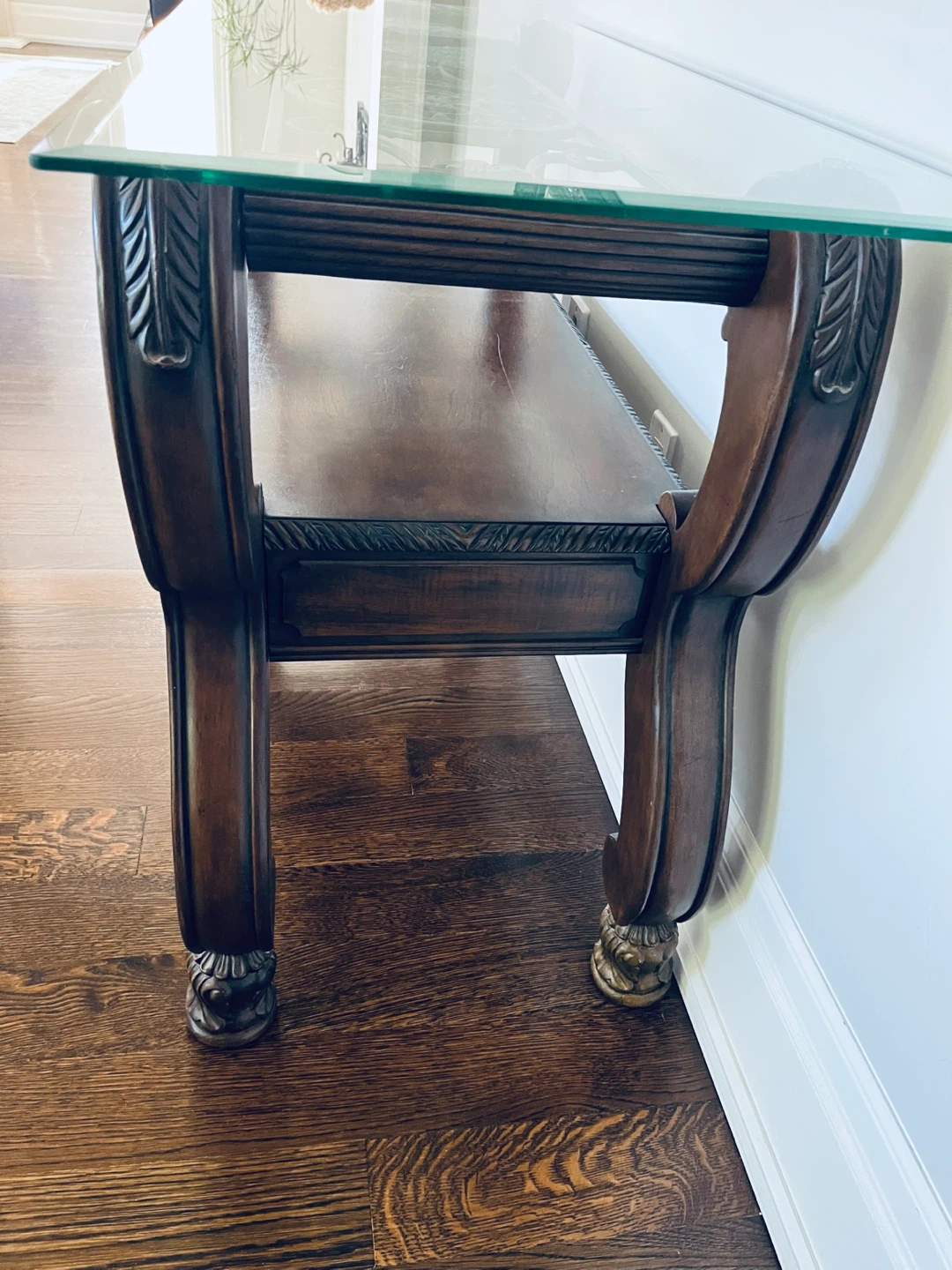 Wood and Glass Console Table - photo 3