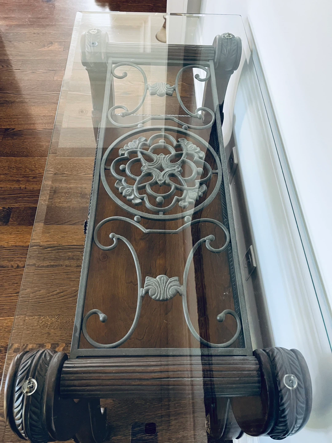 Wood and Glass Console Table - photo 4
