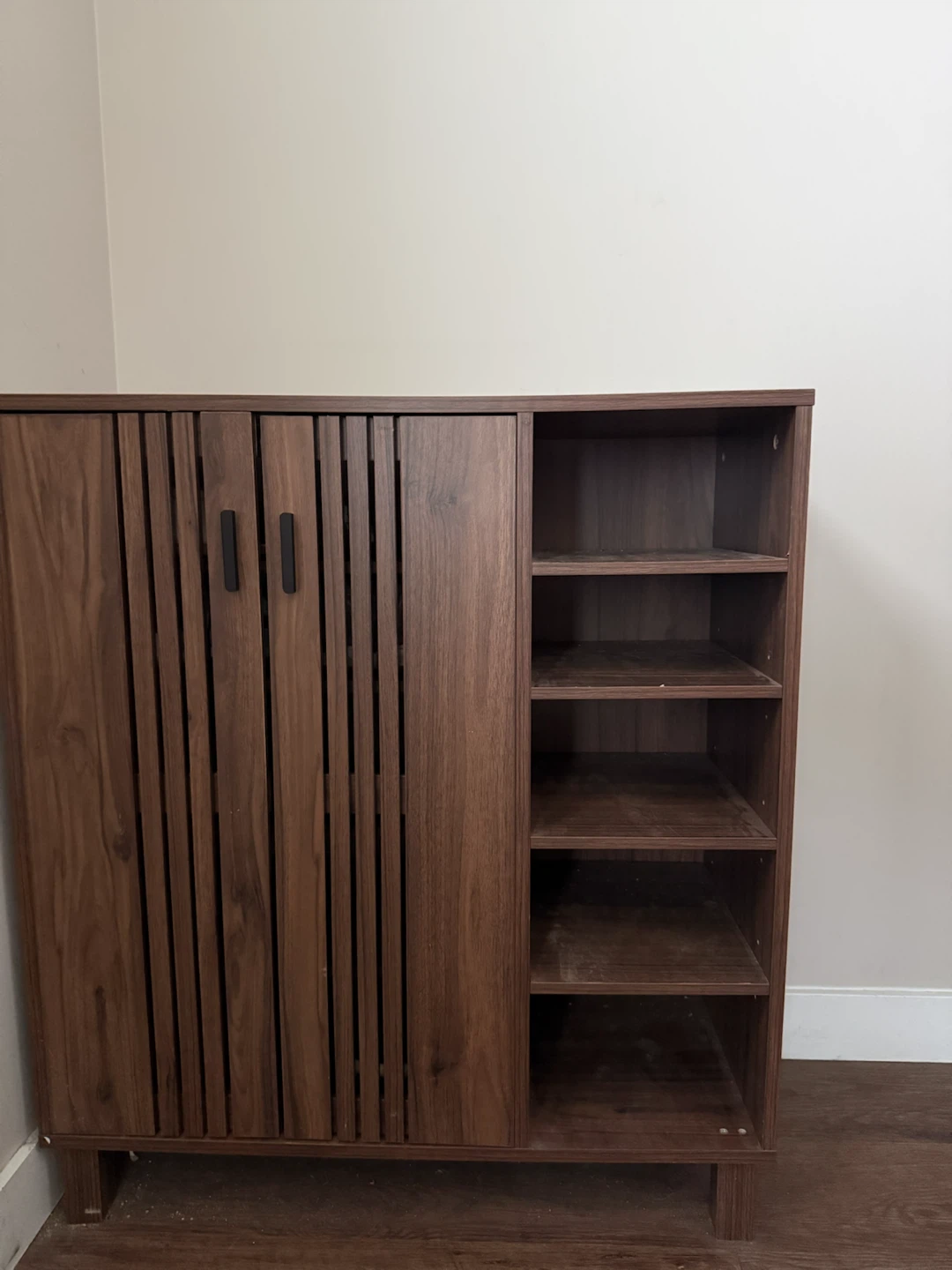 Used Dark Wood Cabinet with Shelving