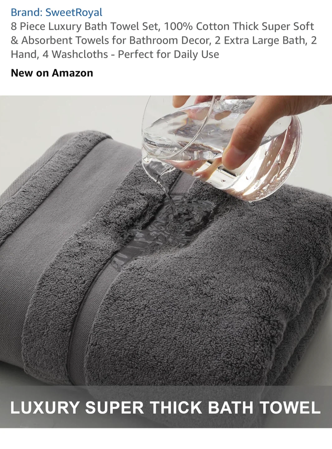 SweetRoyal 8 Piece Luxury Bath Towel Set - photo 4