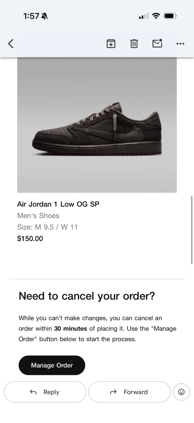Air Jordan 1 x Travis Scott Velvet Brown / Dark Mocha Size 9.5 - photo 4