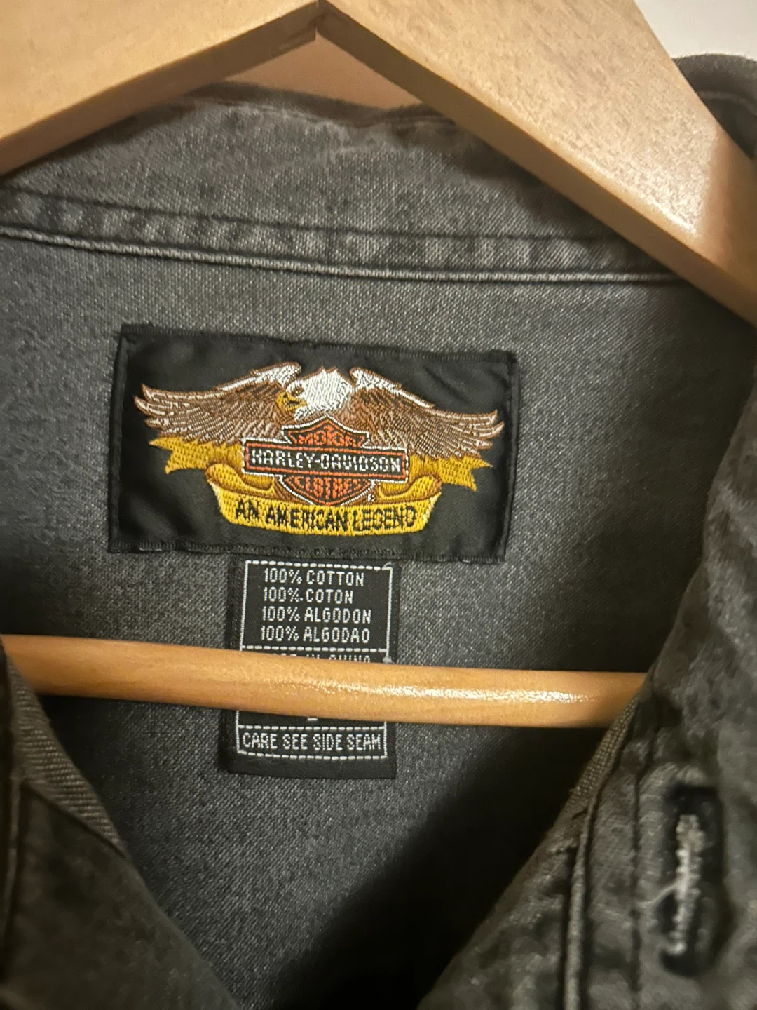 Harley-Davidson charcoal grey cotton shirt