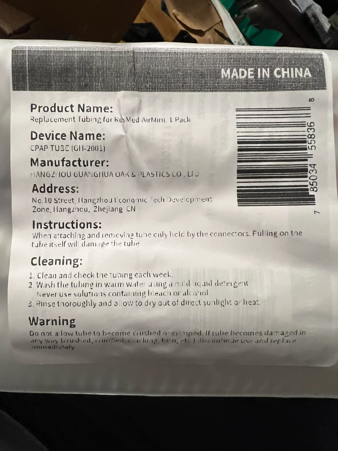 Respenza Replacement CPAP Hose for AirMini