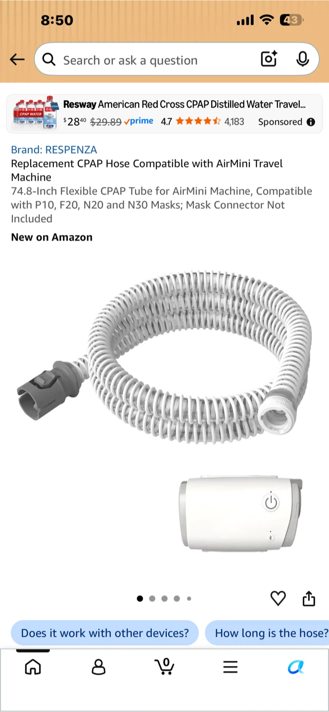Respenza Replacement CPAP Hose for AirMini - photo 3