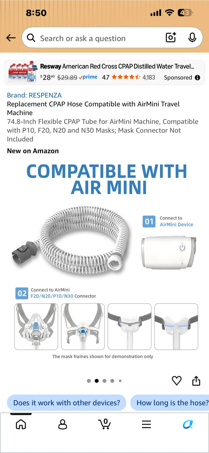 Respenza Replacement CPAP Hose for AirMini - photo 4