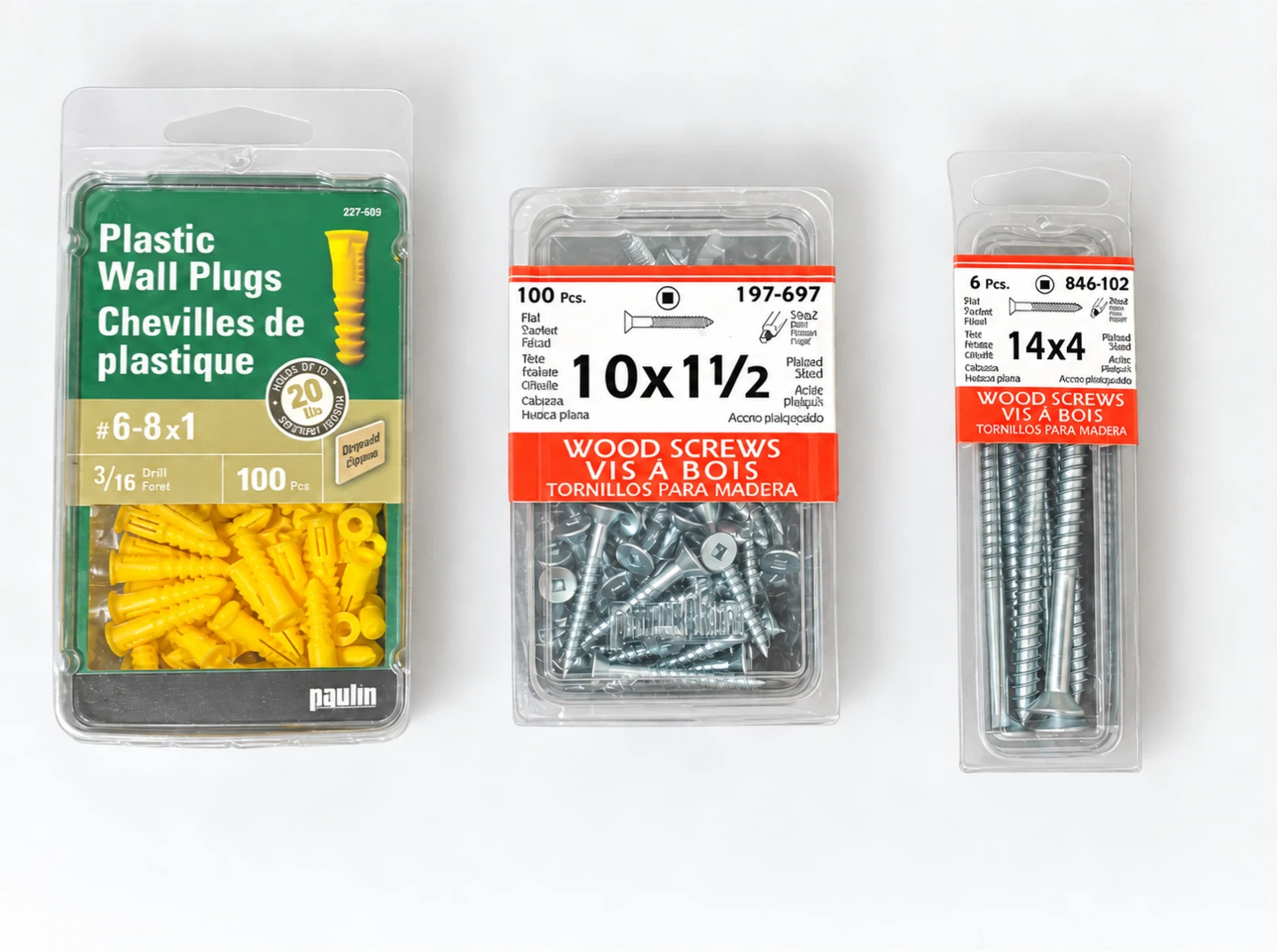 Paulin Wall Plugs and Wood Screws Set