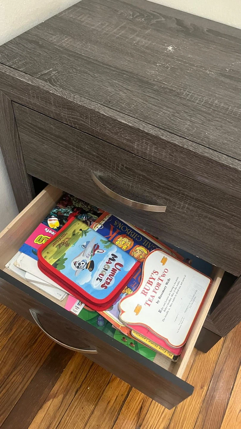 Dark Gray Two-Drawer Nightstand - photo 2