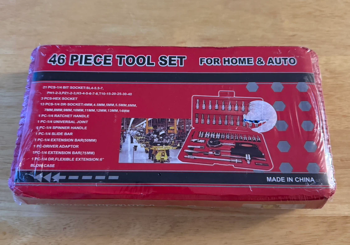 46 Piece Tool Set for Home and Auto