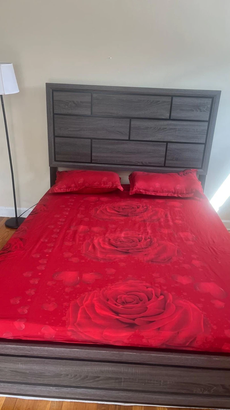 Modern Dark Wood Queen Bed Frame