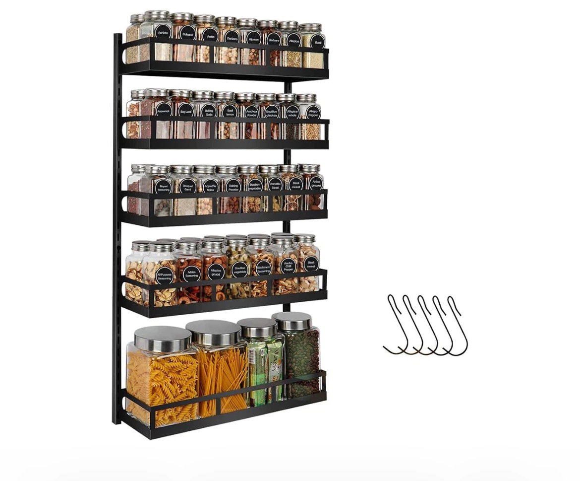 Adjustable Wall Mount Spice Rack Organizer