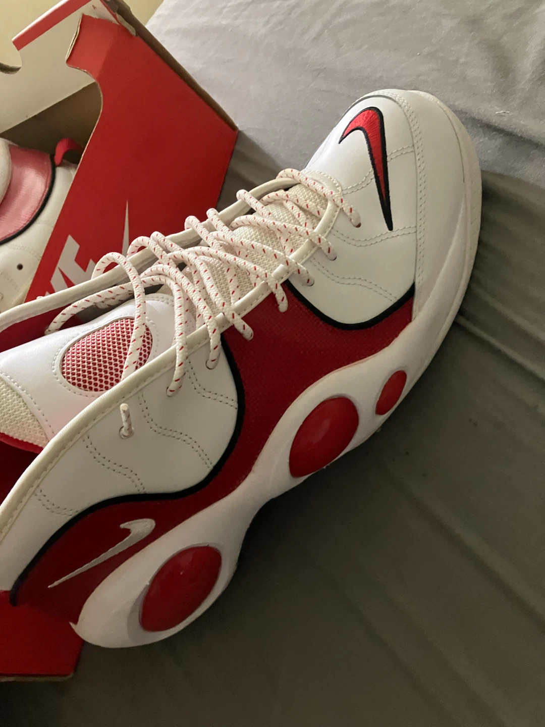 Nike Air Flight Lite Mid Sneakers White/Red