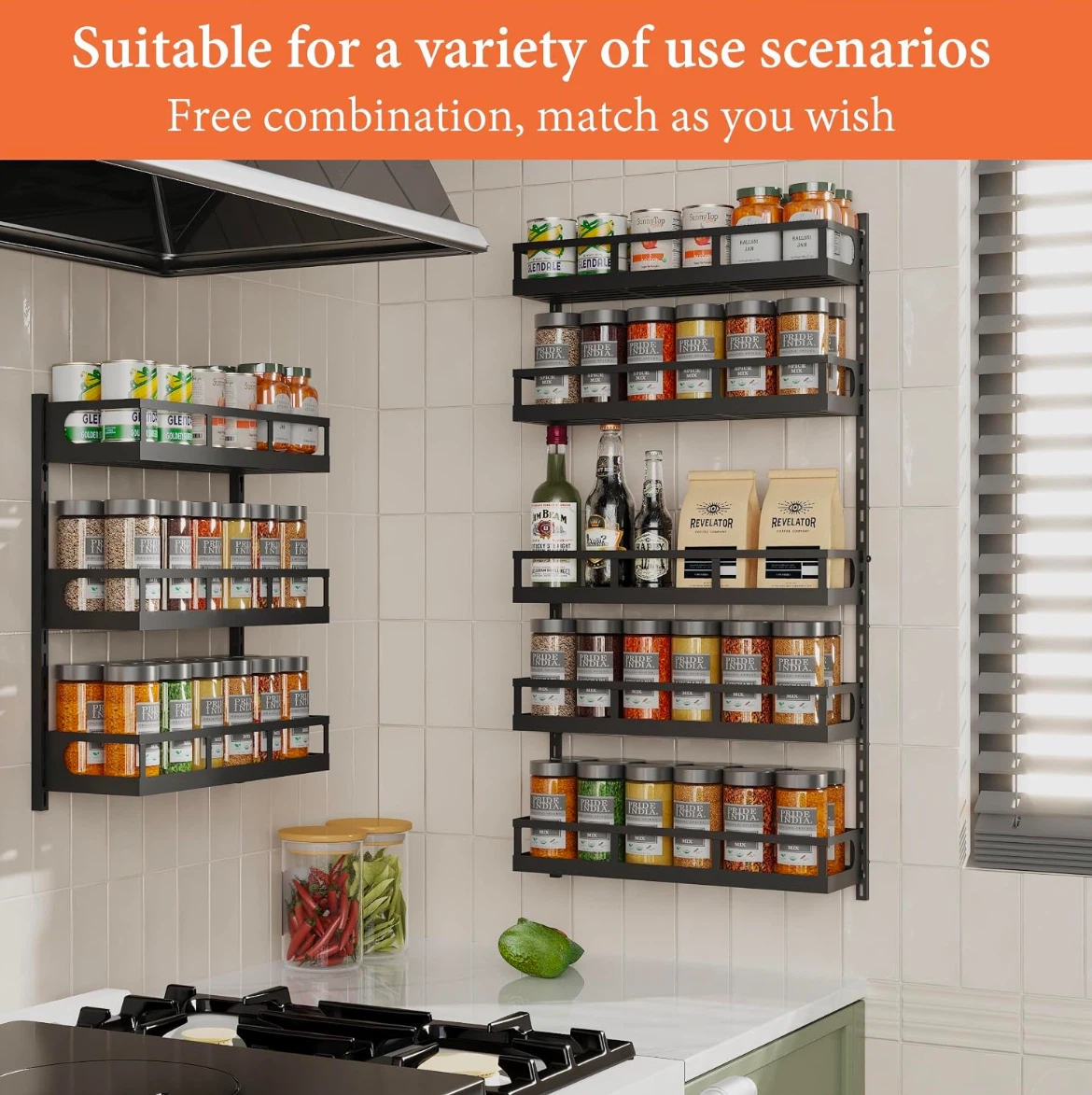 Black Metal Wall-Mounted Spice Rack - photo 3
