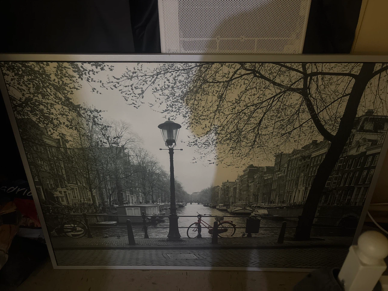 Framed Wall Art - Amsterdam Canal Scene