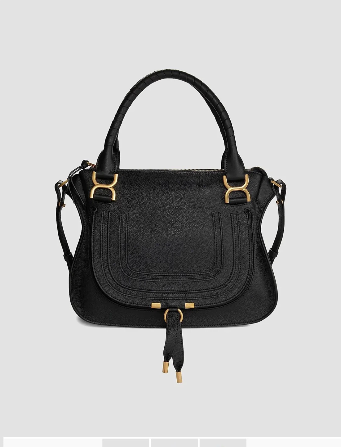 Chloe Marcie Inspired Bag Black Medium