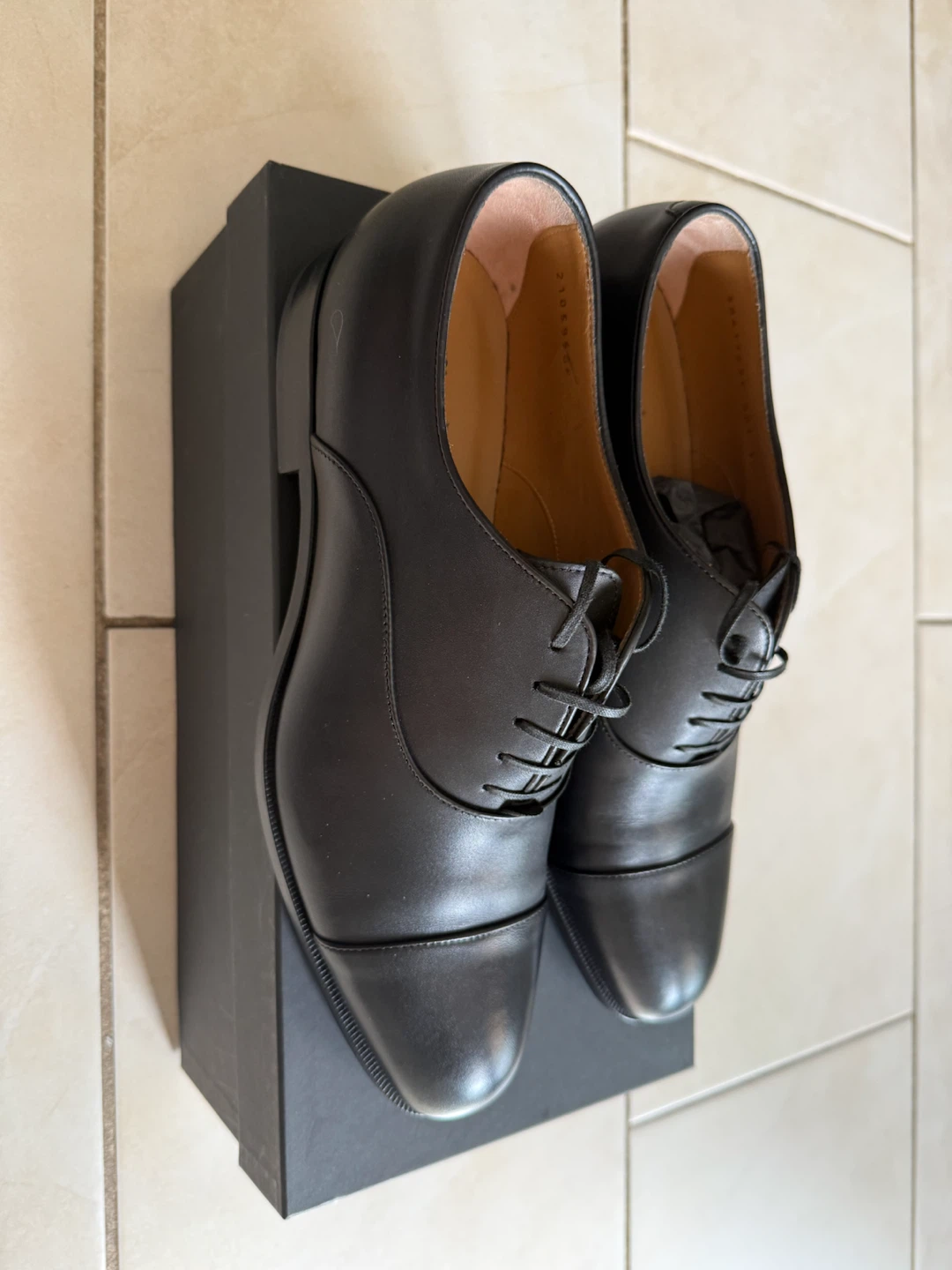 Hugo BOSS Stanford Oxford Men's Black Leather Dress Shoes - photo 2