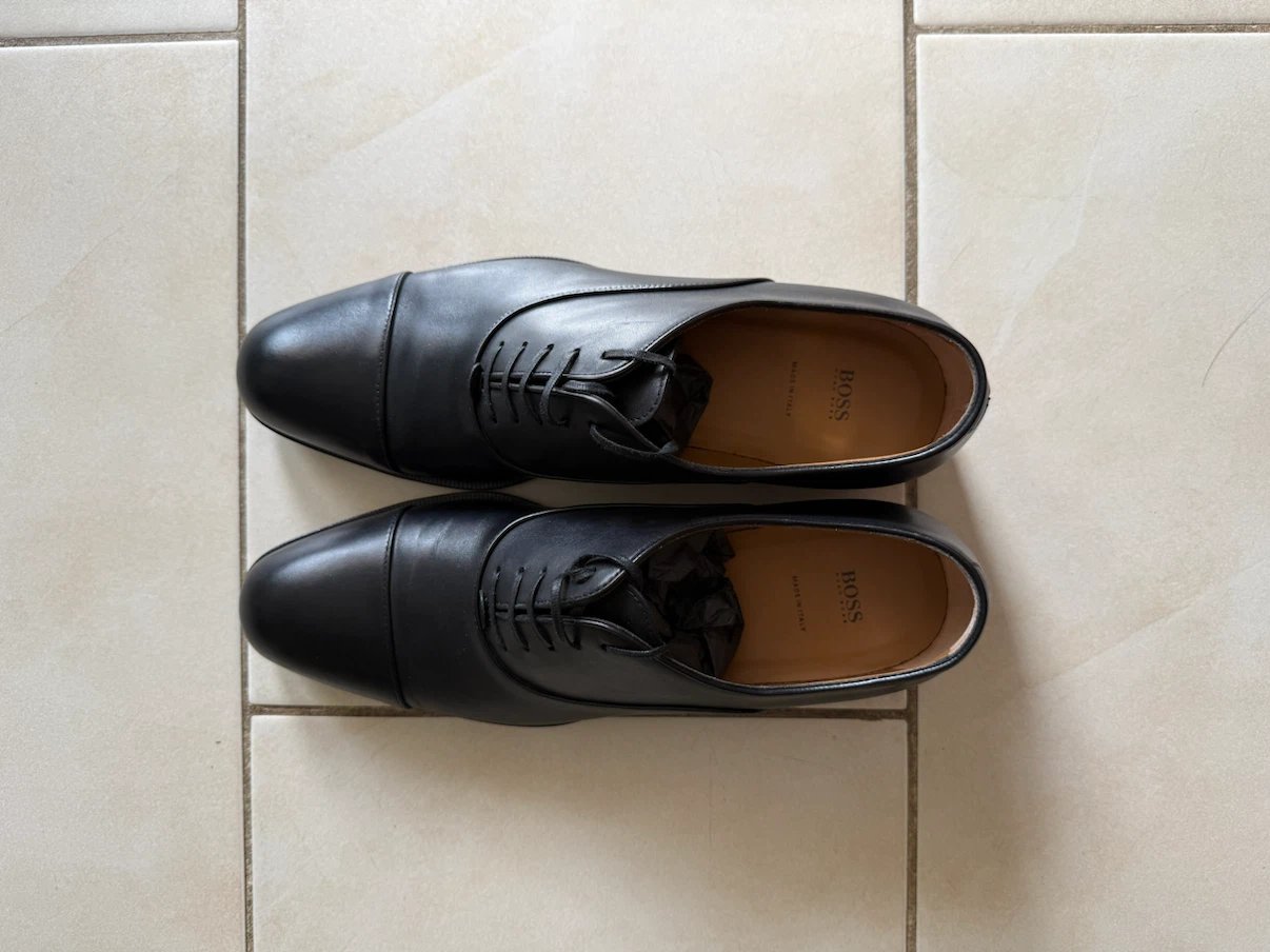 Hugo BOSS Stanford Oxford Men's Black Leather Dress Shoes