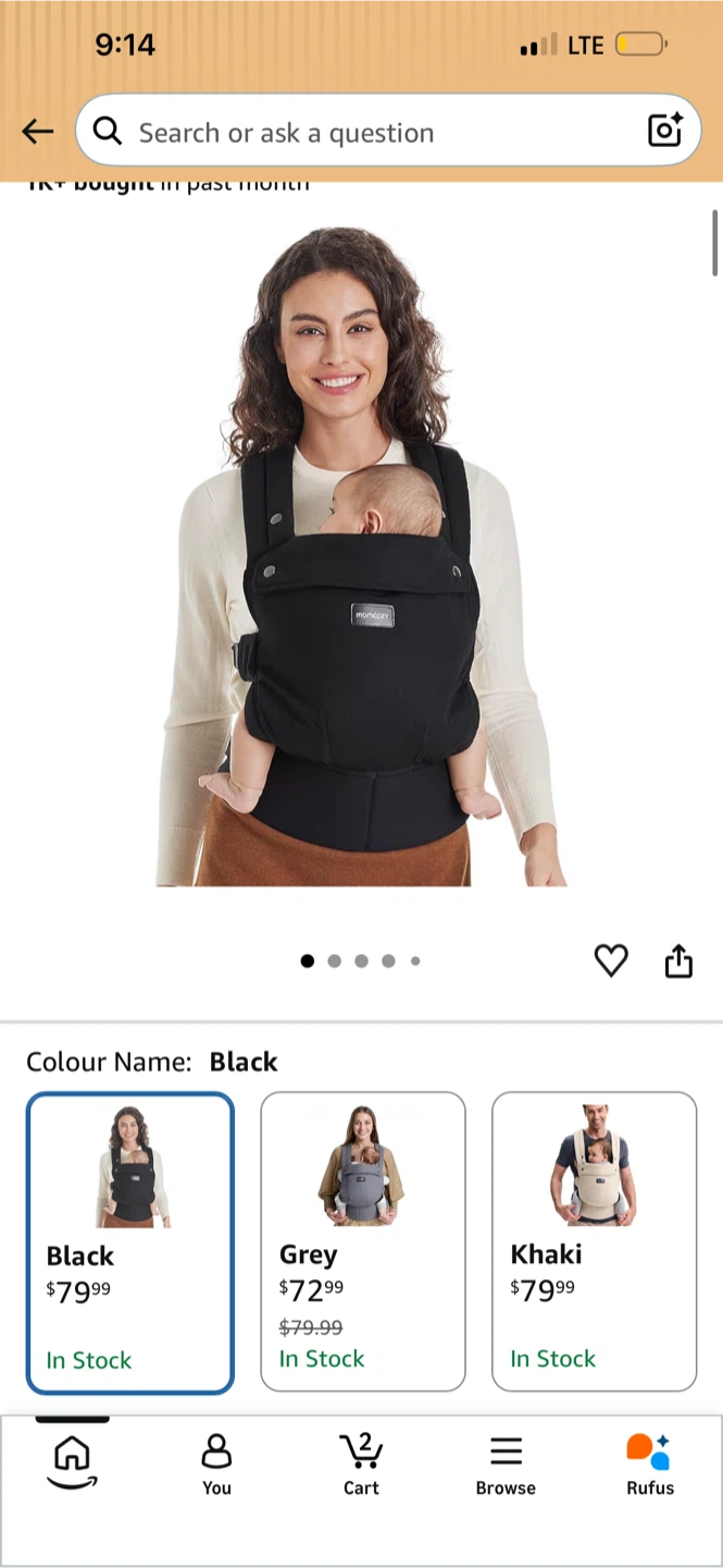 New without package- Momcozy Baby Carrier Black - photo 2