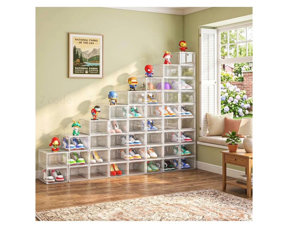 6 pcs Clear Stackable Shoe Storage Boxes - photo 3