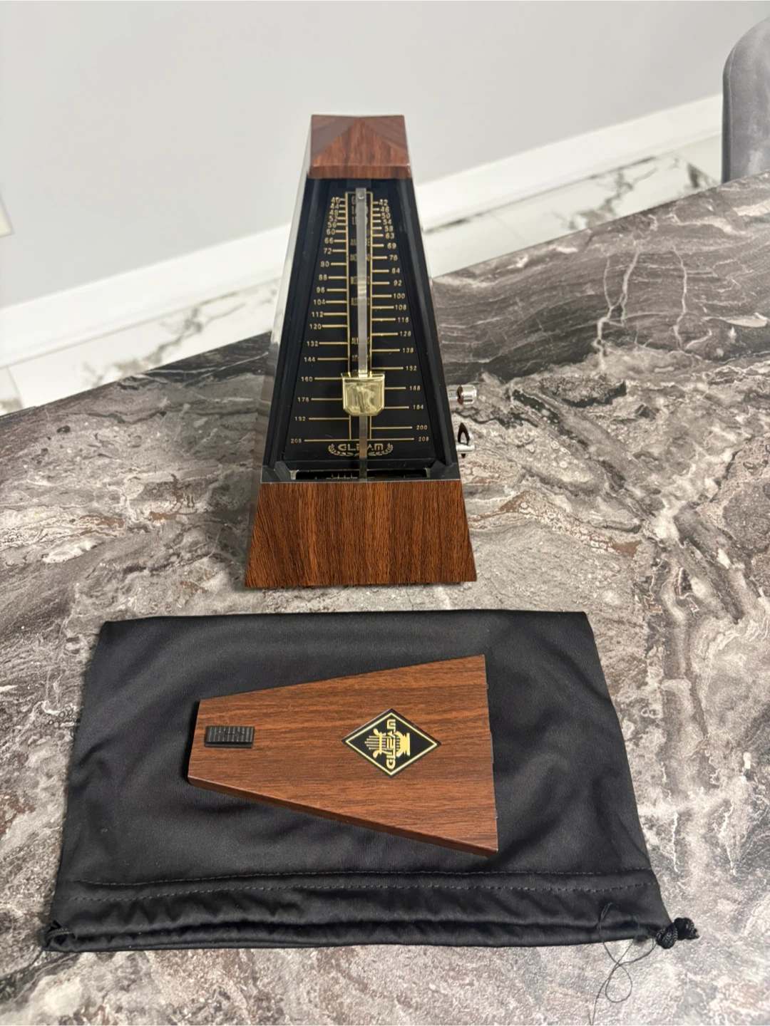 Gleam Wood Metronome with Black Case