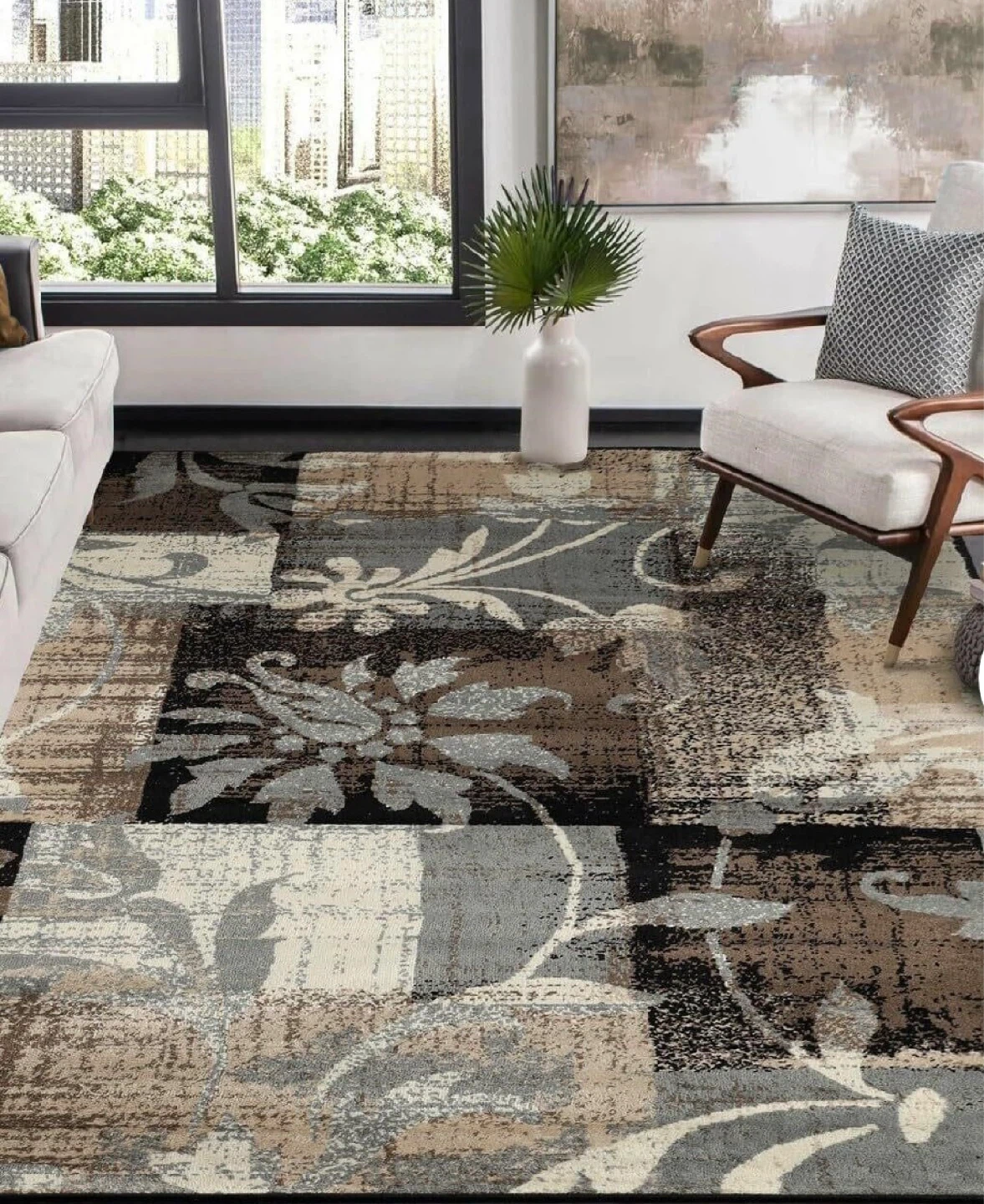 Modern Floral Area Rug