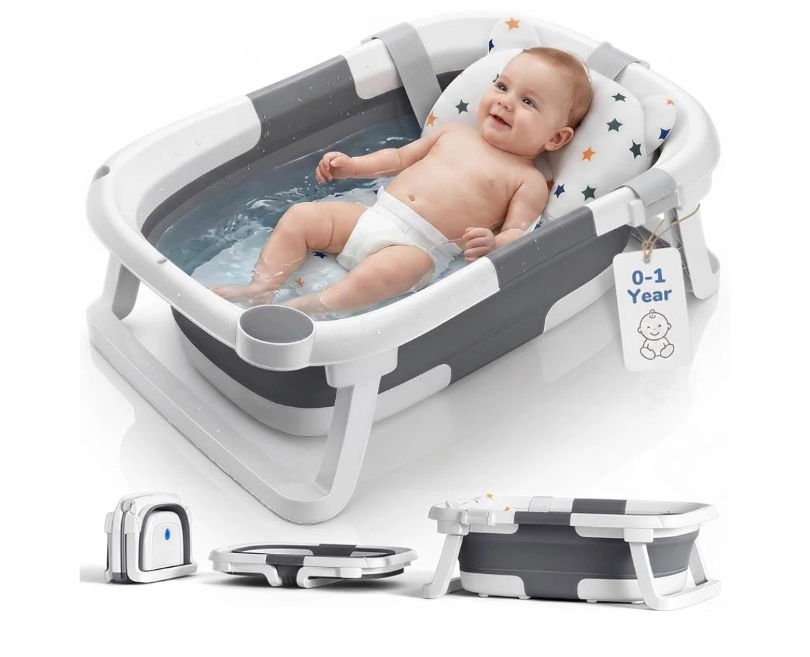 Collapsible Baby Bathtub with Cushion
