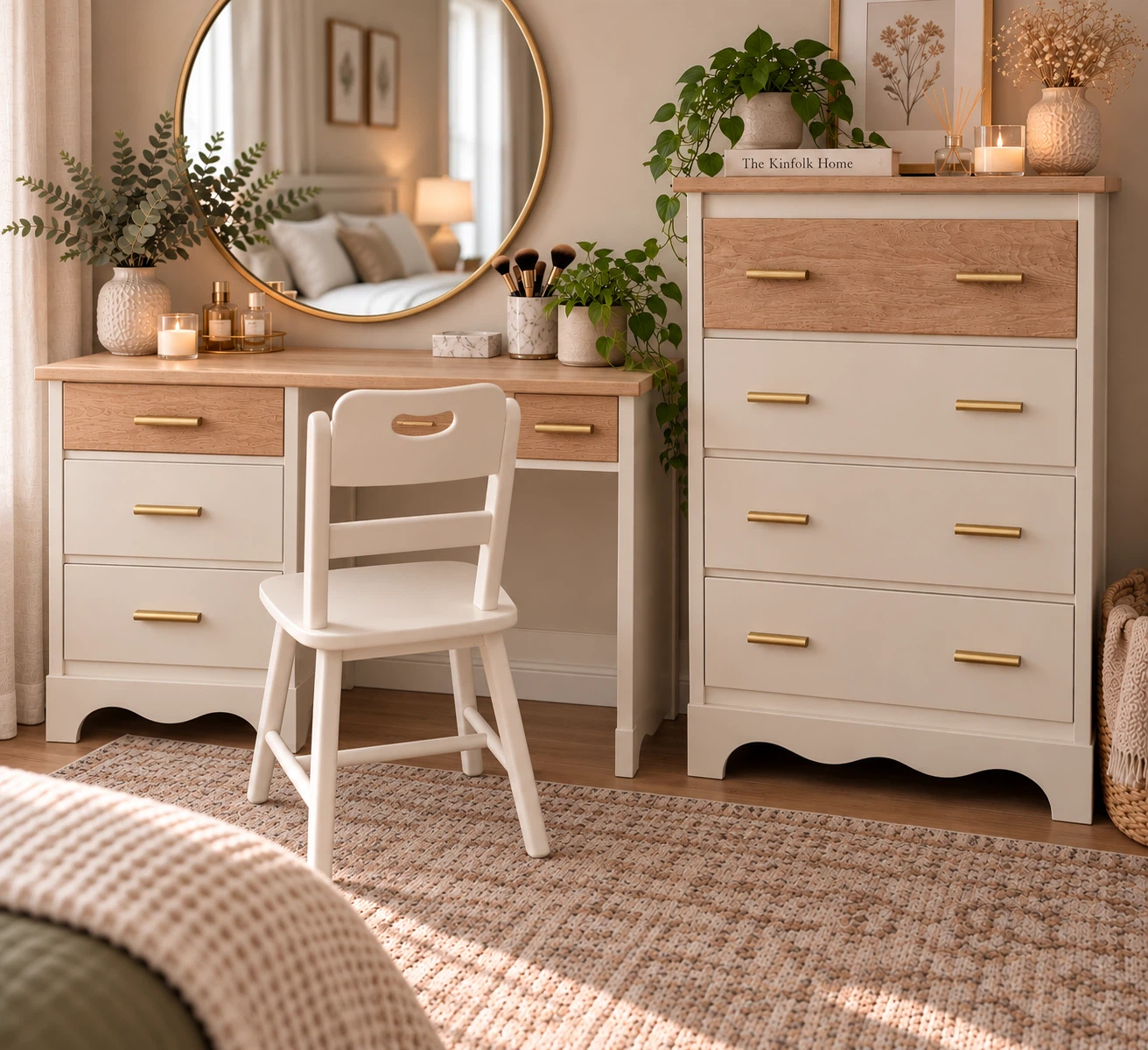 Refinished 3 - Piece Bedroom/ Vanity Set