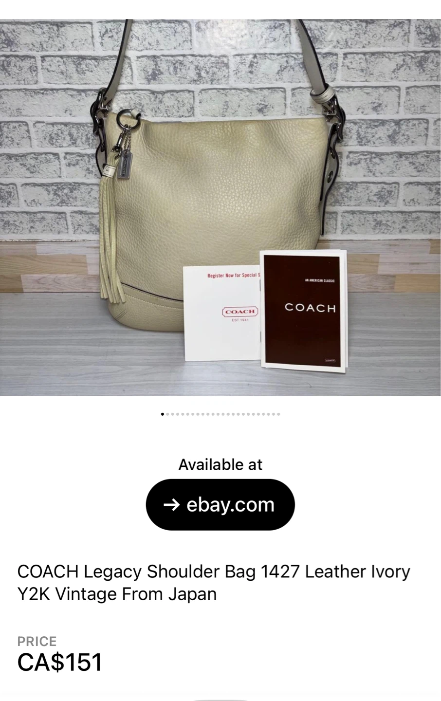 COACH Legacy Shoulder Bag 1427 Leather Ivory - photo 5