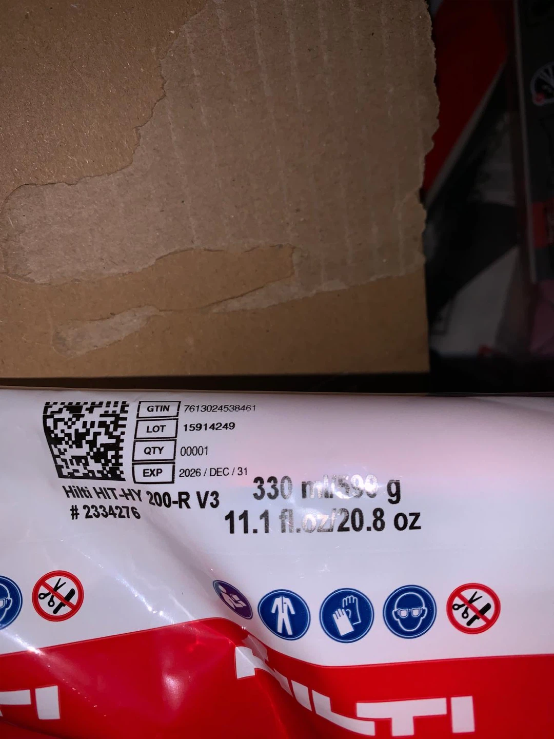 Hilti HIT-HY 200-R V3 Adhesive Anchor 330ml