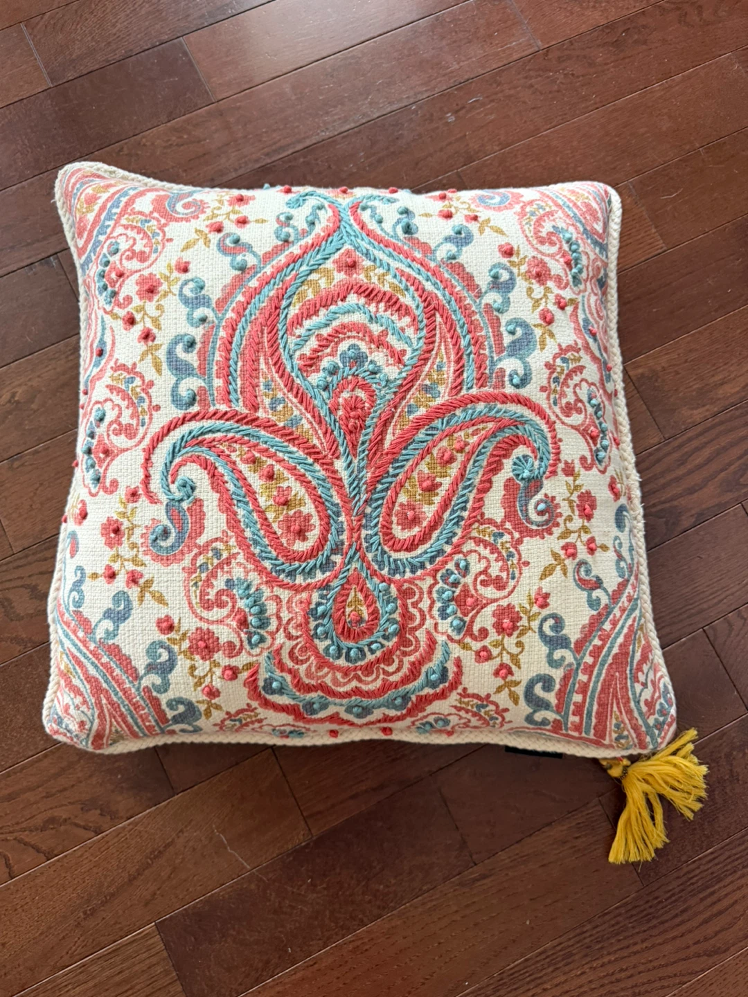 New 20” Cynthia Rowley decorative paisley pillow