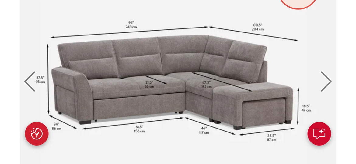 Grey Sectional Sofa with Storage Ottoman - photo 2