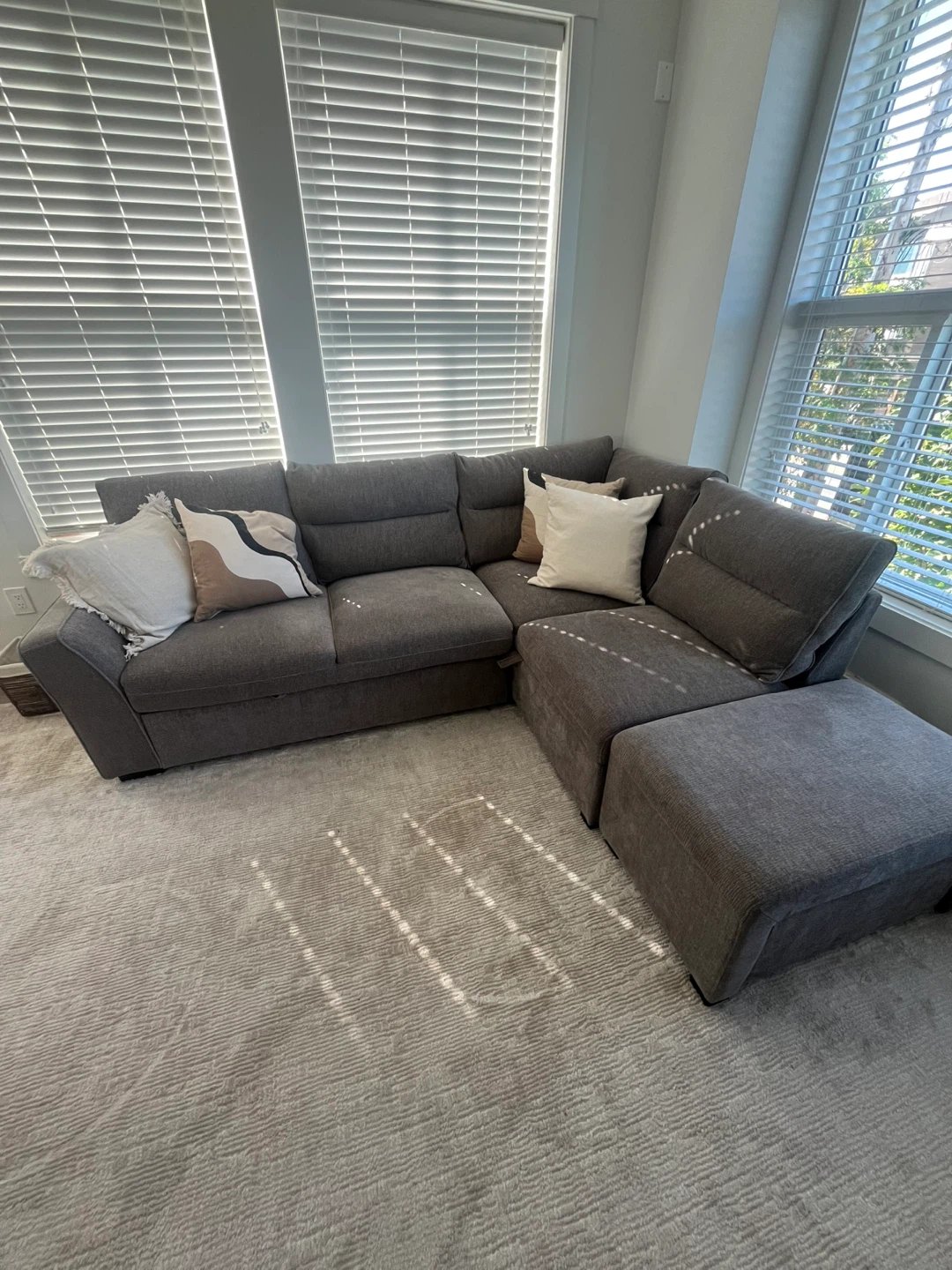 Grey Sectional Sofa with Storage Ottoman - photo 3