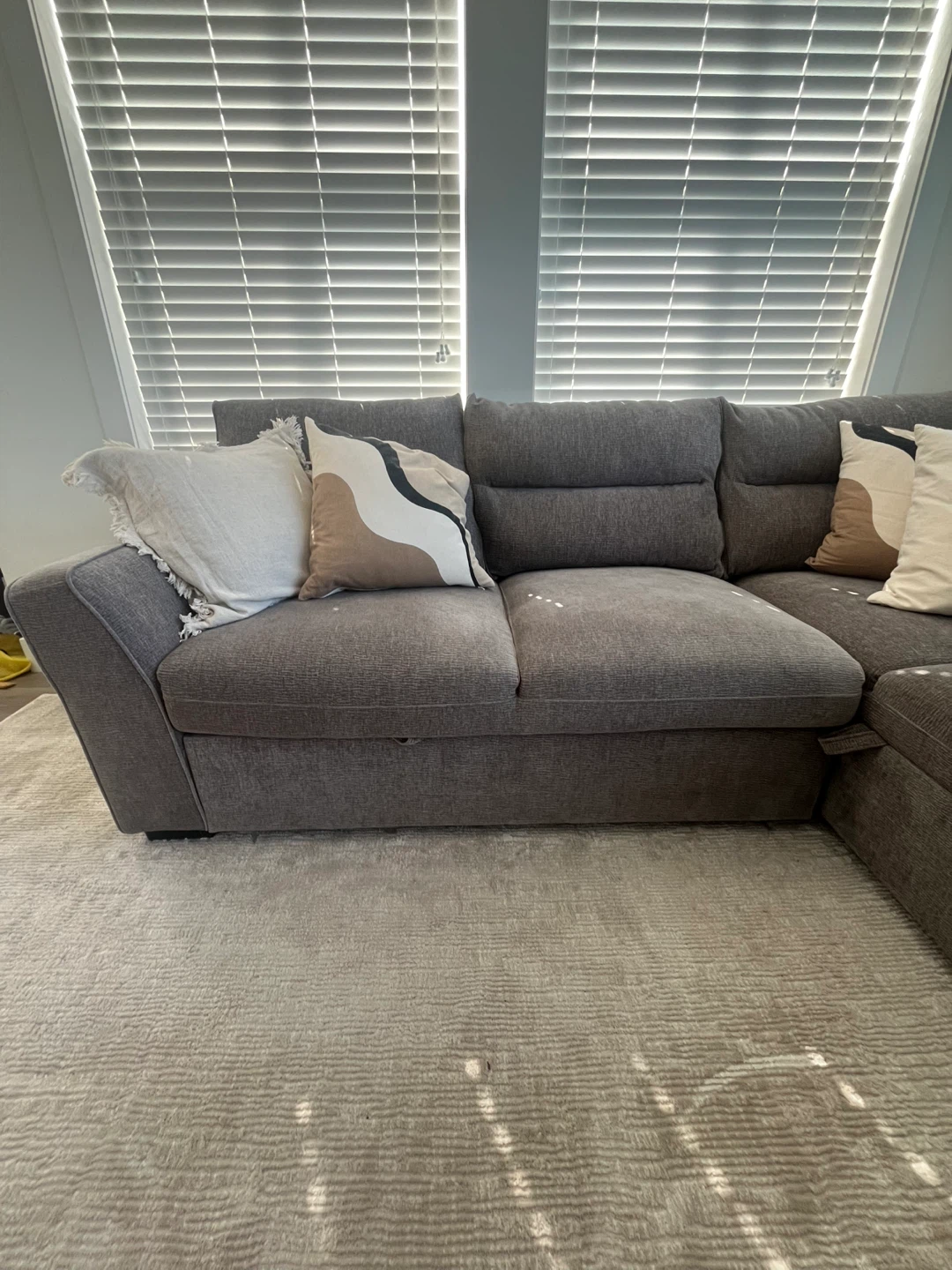 Grey Sectional Sofa with Storage Ottoman - photo 4