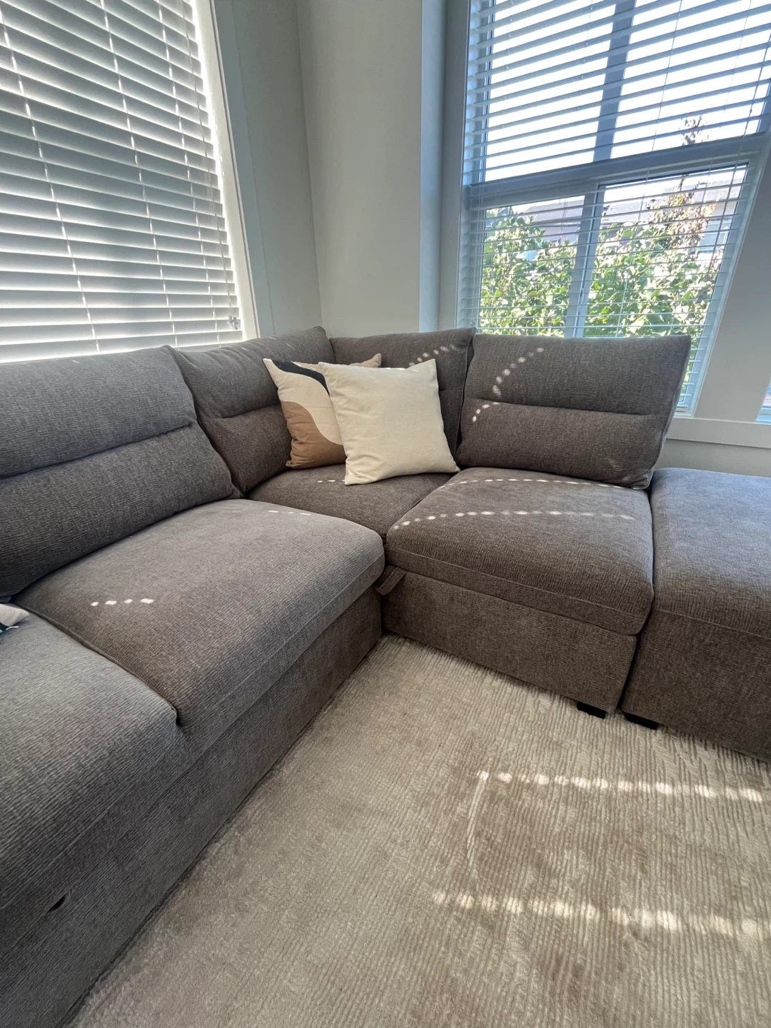Grey Sectional Sofa with Storage Ottoman - photo 5