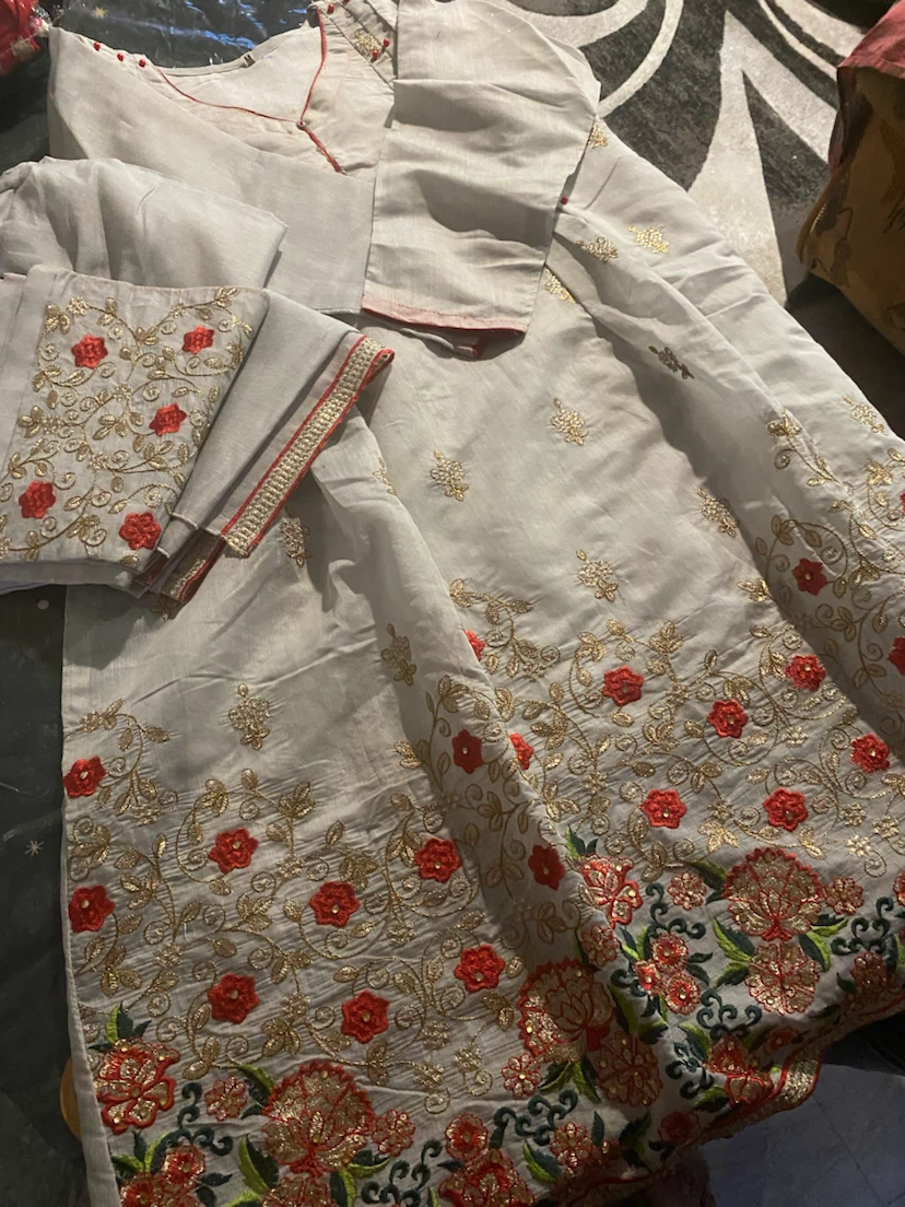 White embroidered salwar kameez suit